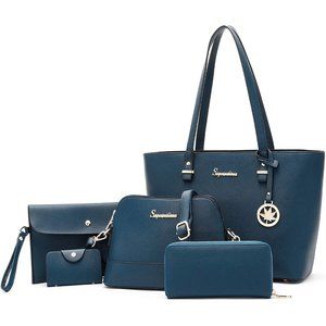 5pcs Purse Handbag for Women Wallet Tote Bag Shoulder Bags Top Handle Sa…